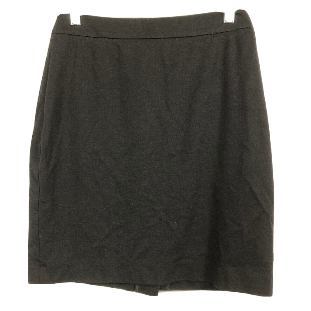 Talbots Skirt Womens Sz 2 Black Knit Stretch Slit‎ Sheath Straight Short
